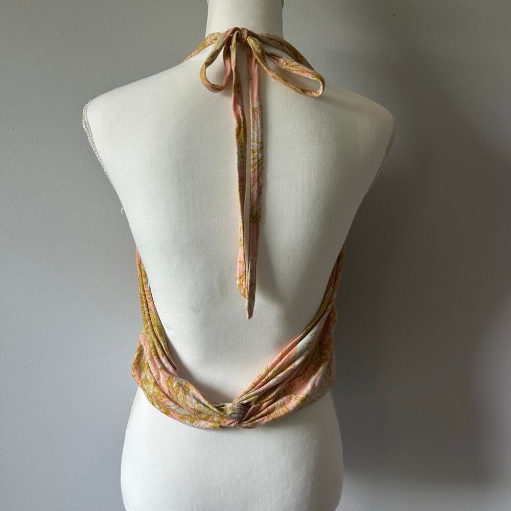 Kimchi Blue Pastel Halter Tie Top Summer Beach Vacation Size Medium - Picture 4 of 7